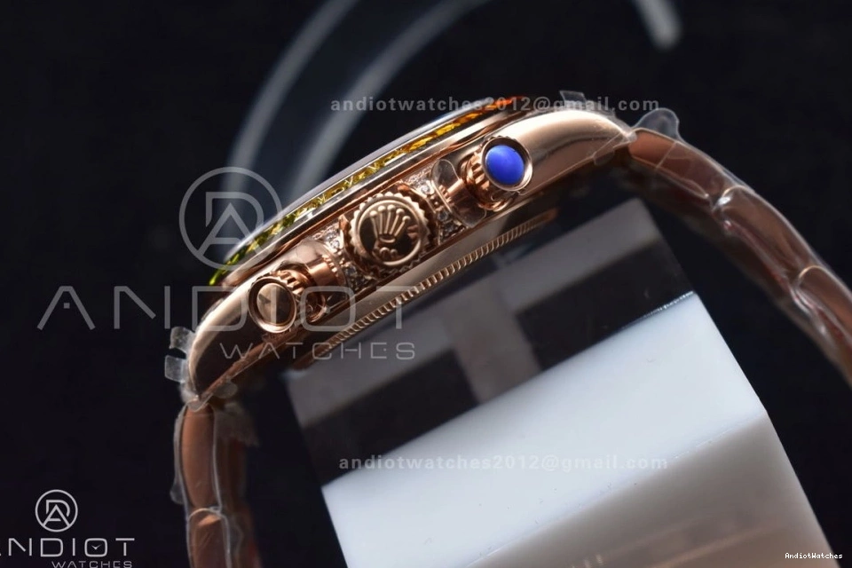 428 Best Crystal RG A Daytona Edition TWF on Black YG Bracelet Rainbow 116595RBOW Classic Dial 0419